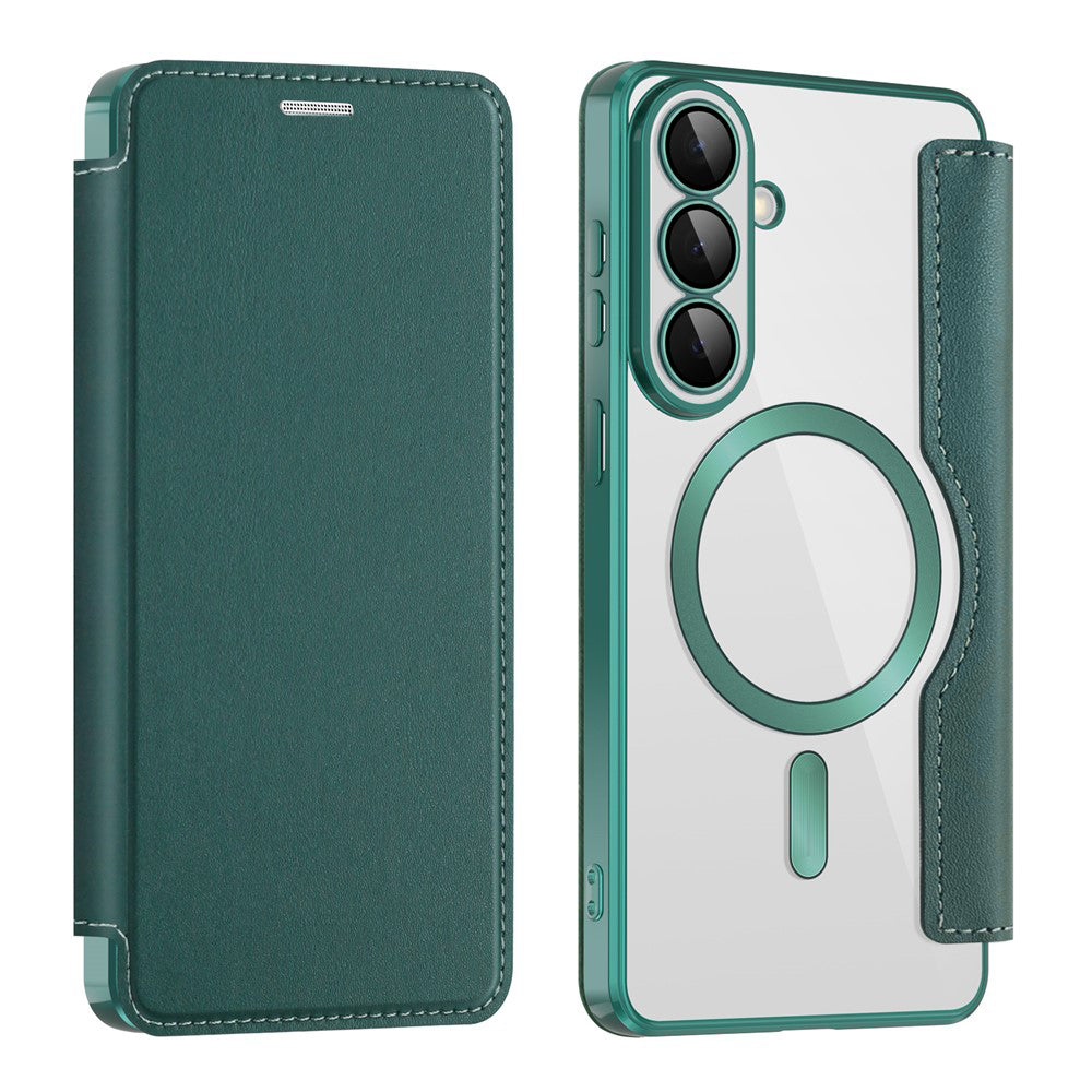 Custodia MagSafe per Samsung Galaxy S26 S942, Techsuit, SmartMag Book, Verde