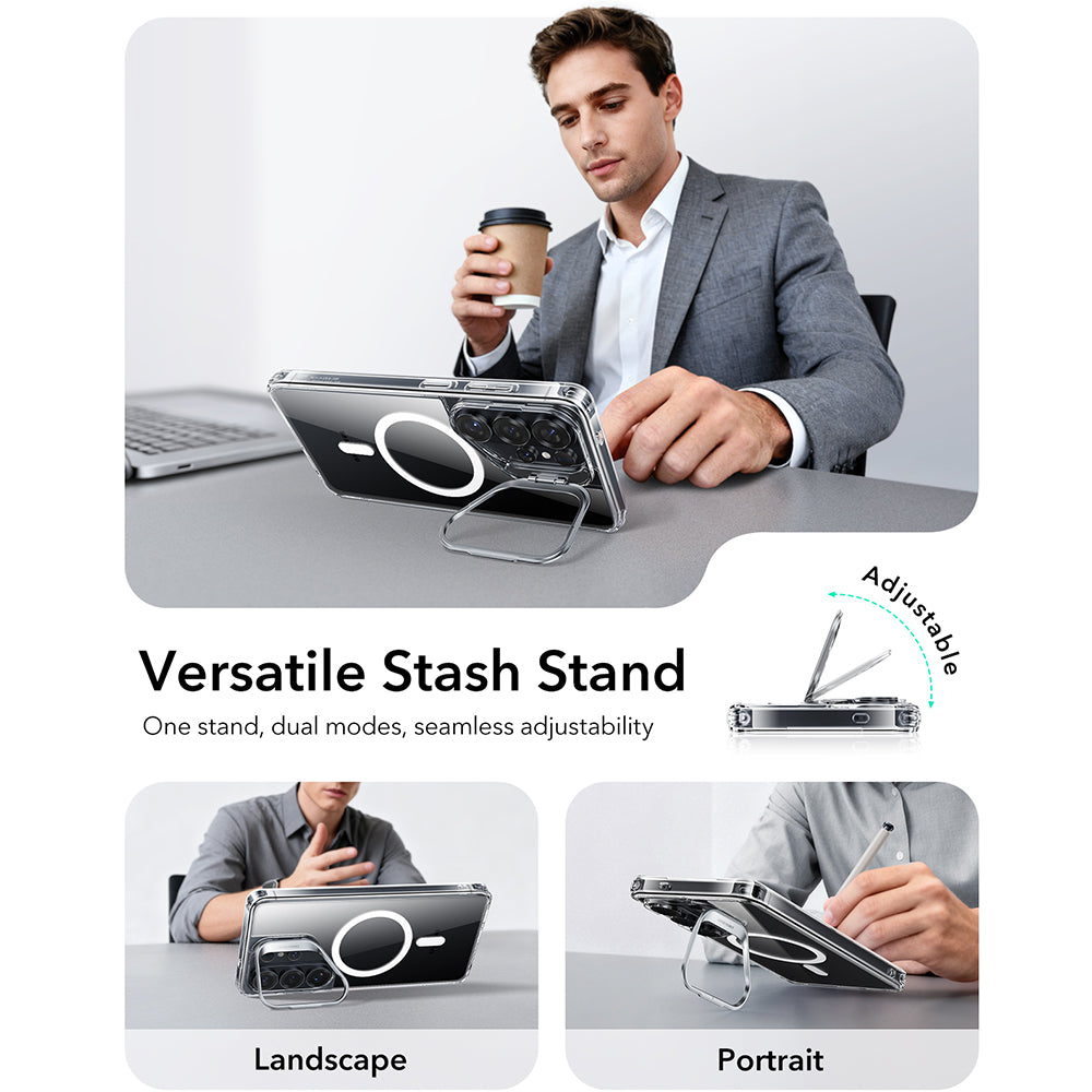 Custodia MagSafe per Samsung Galaxy S26 Ultra S948, ESR, Classic Hybrid Kickstand, Trasparente