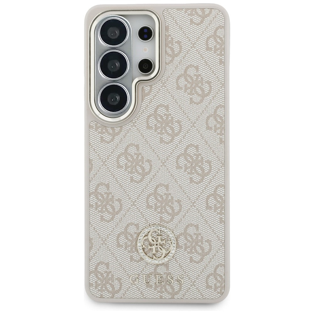Custodia MagSafe per Samsung Galaxy S26 Ultra S948, GUESS, 4G Big Rhinestone Triangle Strap, Rosa