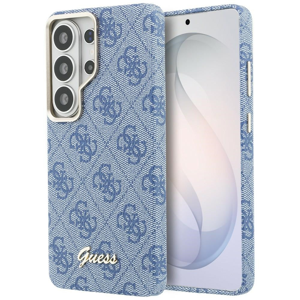Custodia MagSafe per Samsung Galaxy S26 Ultra S948, Guess, 4G Script Logo, Blu