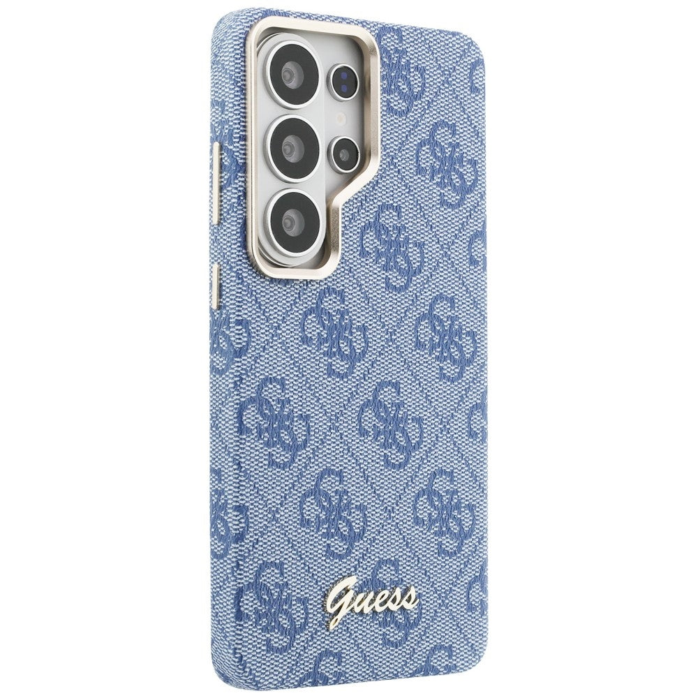Custodia MagSafe per Samsung Galaxy S26 Ultra S948, Guess, 4G Script Logo, Blu