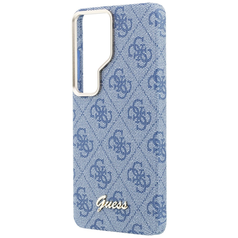 Custodia MagSafe per Samsung Galaxy S26 Ultra S948, Guess, 4G Script Logo, Blu