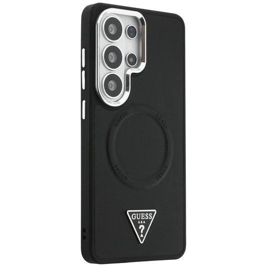 Custodia MagSafe per Samsung Galaxy S26 Ultra S948, Guess, Embossed Ring Triangle Logo, Nera