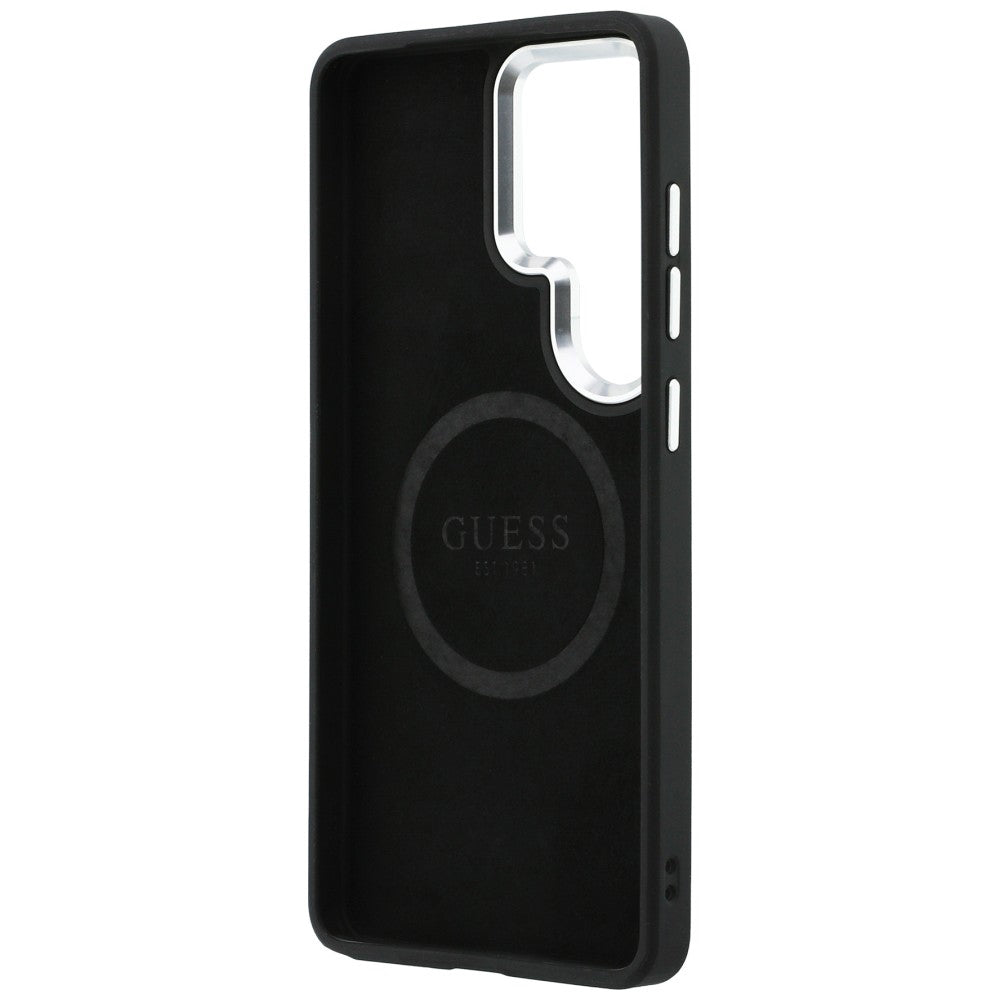 Custodia MagSafe per Samsung Galaxy S26 Ultra S948, Guess, Embossed Ring Triangle Logo, Nera