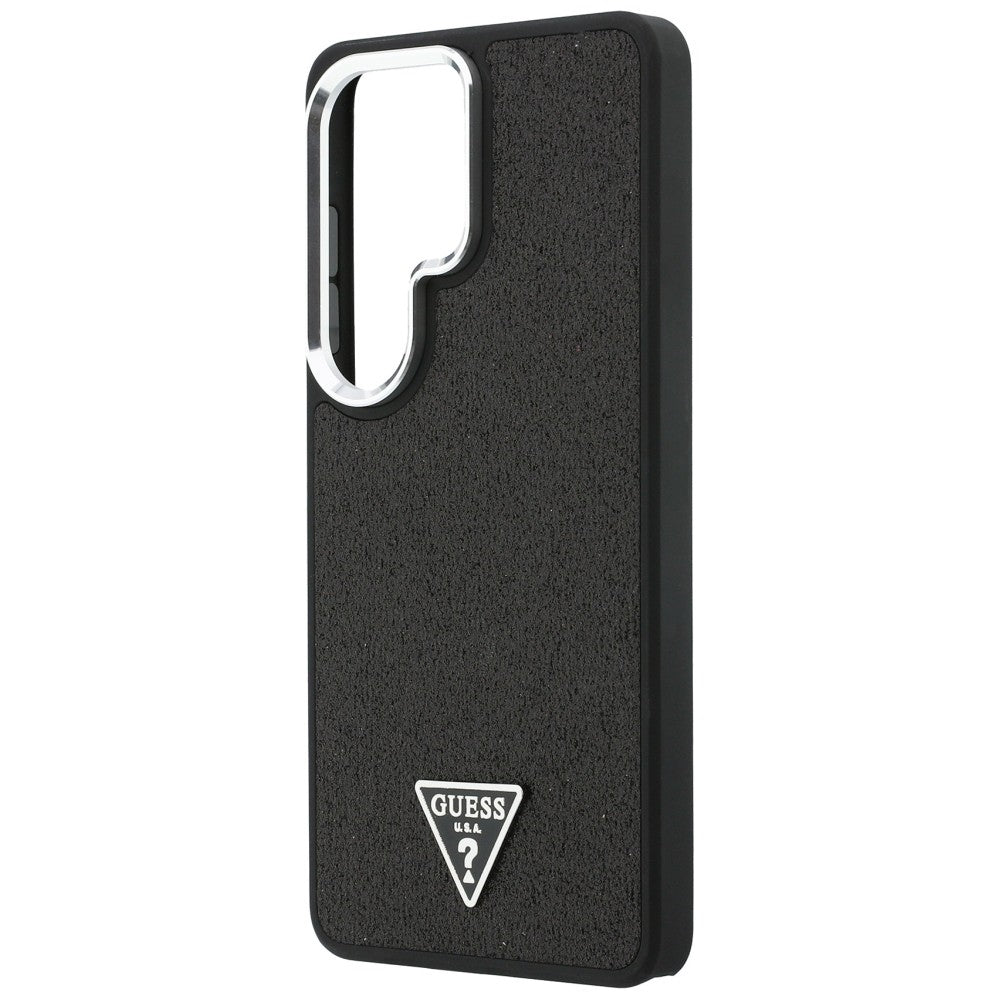 Custodia MagSafe per Samsung Galaxy S26 Ultra S948, Guess, Fixed Glitter Triangle Logo, Nera