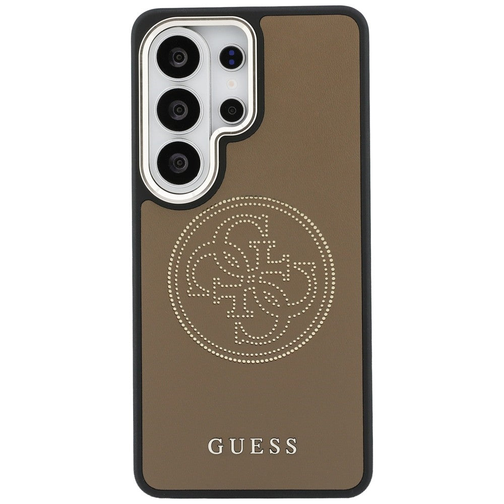 Custodia MagSafe per Samsung Galaxy S26 Ultra S948, Guess, Logo Perforato, Marrone