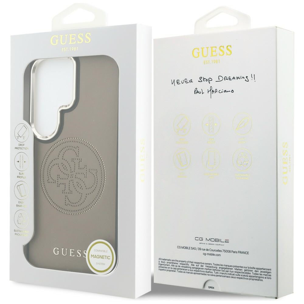 Custodia MagSafe per Samsung Galaxy S26 Ultra S948, Guess, Logo Perforato, Marrone