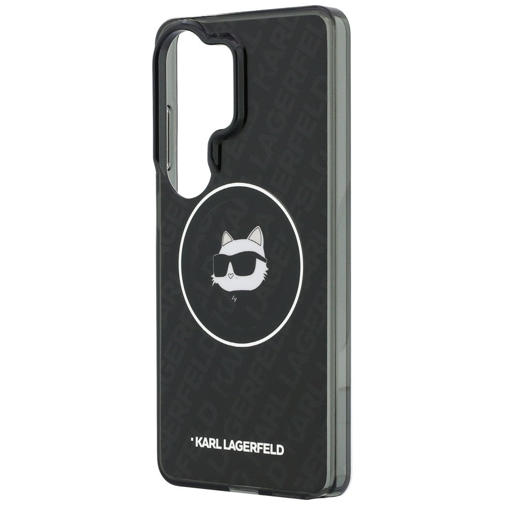 Custodia MagSafe per Samsung Galaxy S26 Ultra S948, Karl Lagerfeld, IML Choupette Head on KL Repeated Logo, Nera