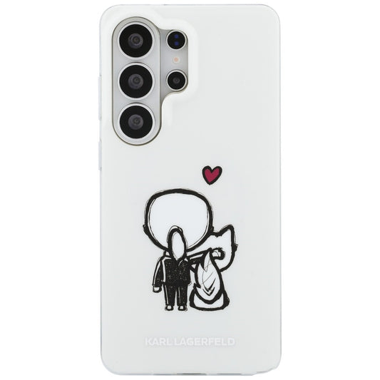 Custodia MagSafe per Samsung Galaxy S26 Ultra S948, Karl Lagerfeld, IML Karl & Choupette Back Logo, Bianca