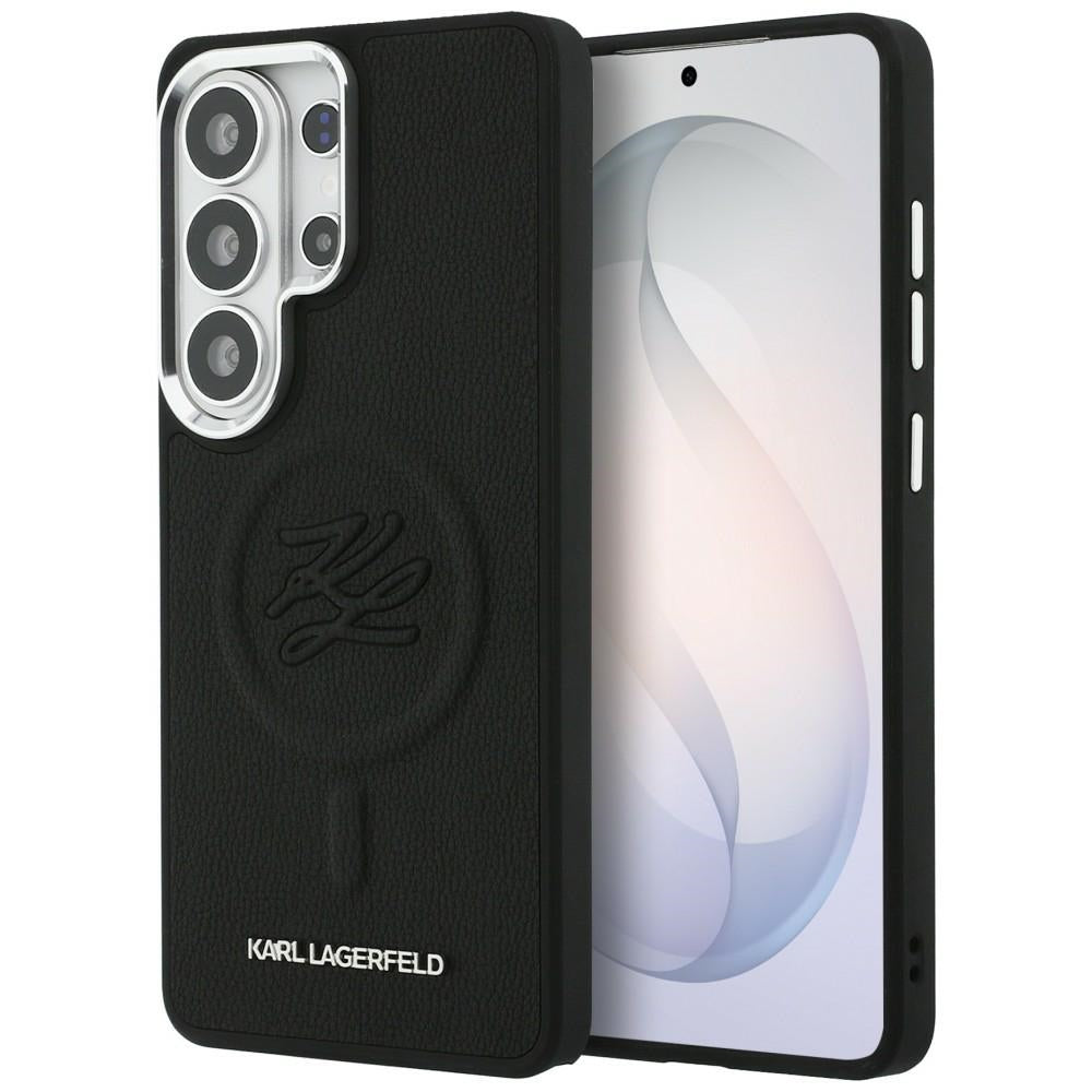 Custodia MagSafe per Samsung Galaxy S26 Ultra S948, Karl Lagerfeld, Initial Logo Debossed, Nera