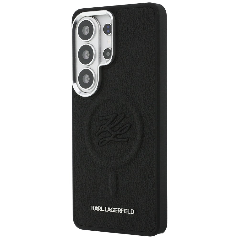 Custodia MagSafe per Samsung Galaxy S26 Ultra S948, Karl Lagerfeld, Initial Logo Debossed, Nera