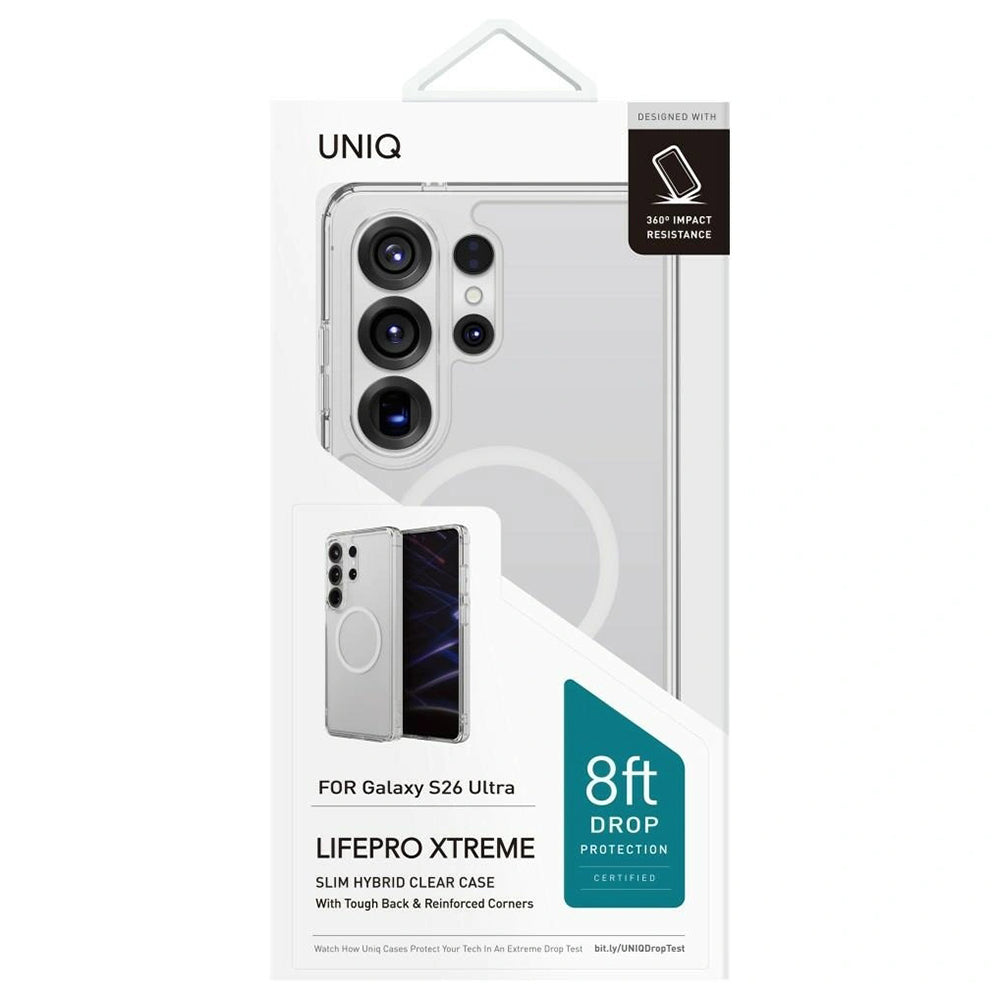 Custodia MagSafe per Samsung Galaxy S26 Ultra S948, UNIQ, LifePro Xtreme MagClick, Trasparente