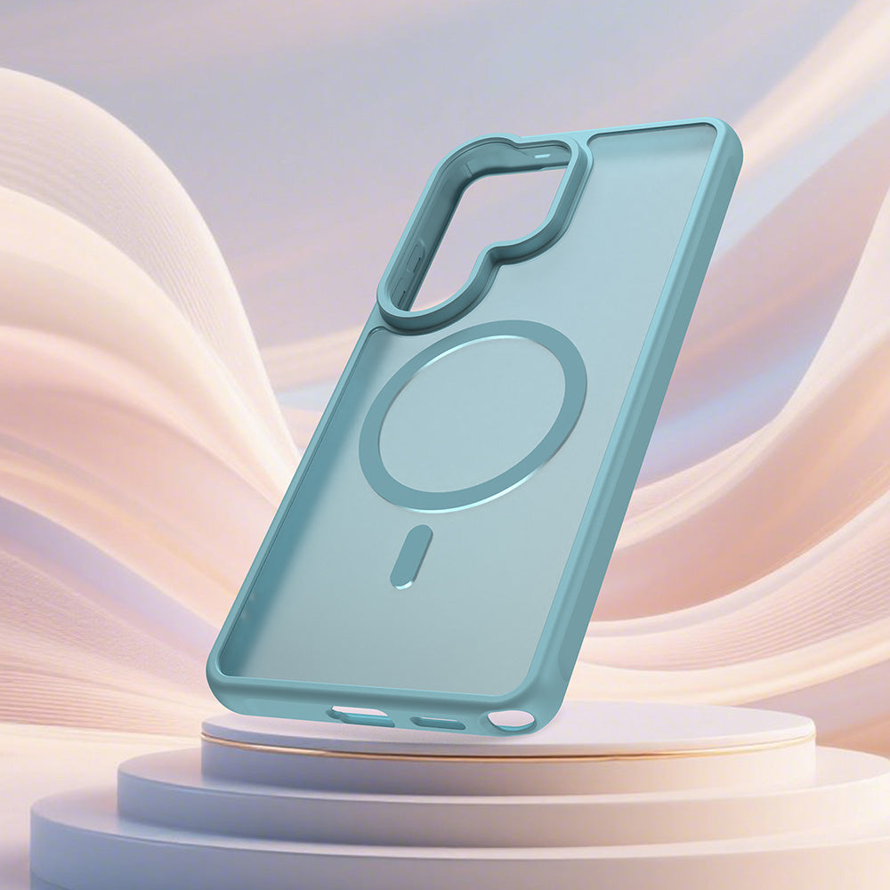 Custodia MagSafe per Samsung Galaxy S26 Ultra S948, Techsuit, HaloFrost II, Verde Chiaro