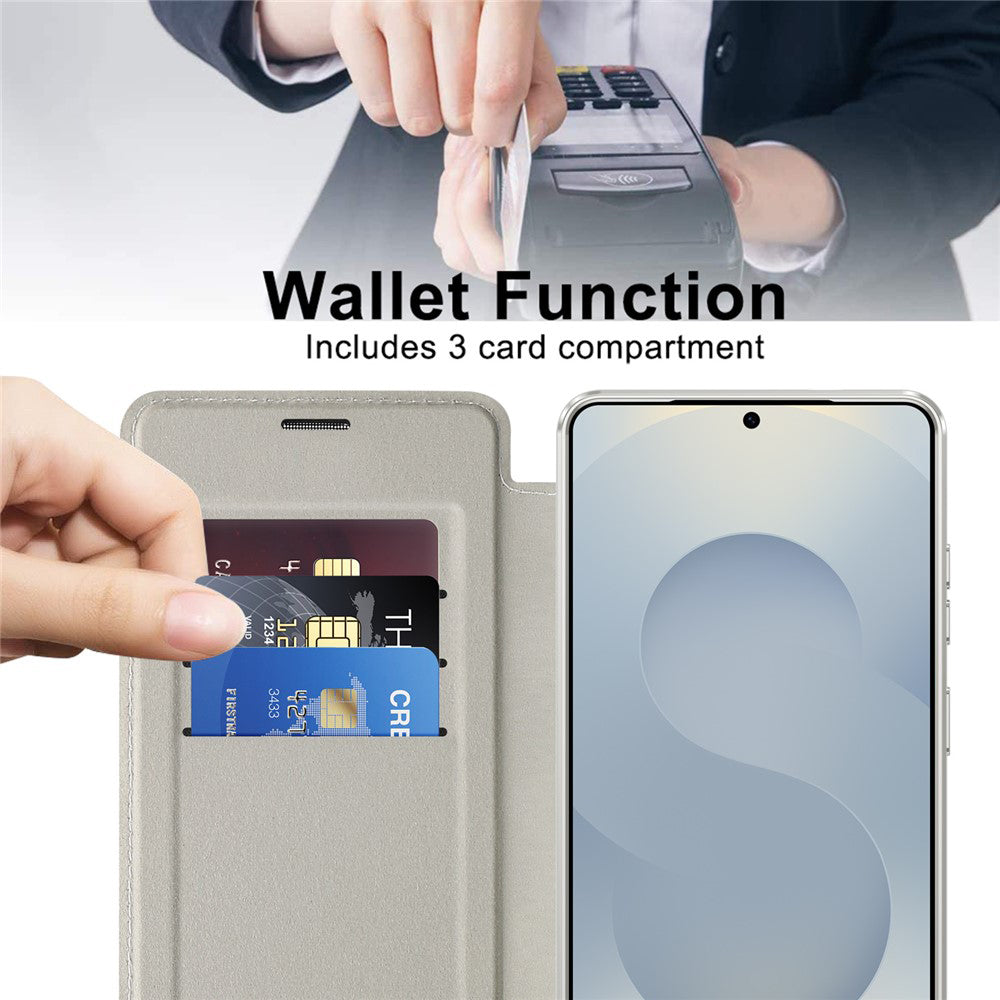 MagSafe Case for Samsung Galaxy S26 Ultra, Techsuit, SmartMag Book, Gray