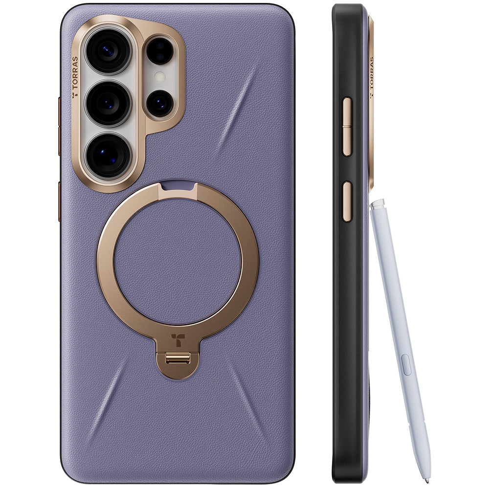 Custodia MagSafe per Samsung Galaxy S26 Ultra S948, Torras, QPRO Leather, Viola