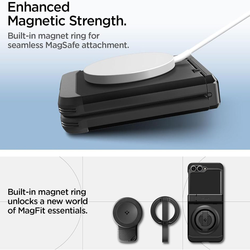 MagSafe Case for Samsung Galaxy Z Flip7 FE F761 / Z Flip6 F741, Spigen, Tough Armor Pro, Black ACS09807