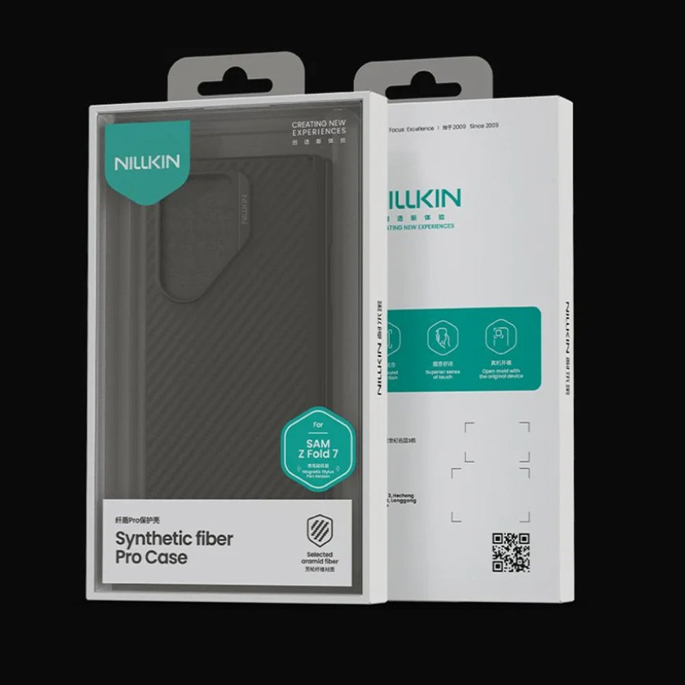 Custodia MagSafe per Samsung Galaxy Z Fold7 F966, Nillkin, Synthetic Fiber Pro con supporto per S-Pen, Nera