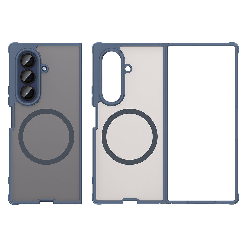 Custodia MagSafe per Samsung Galaxy Z Fold7 F966, Techsuit, HaloFrost II, Blu Navy