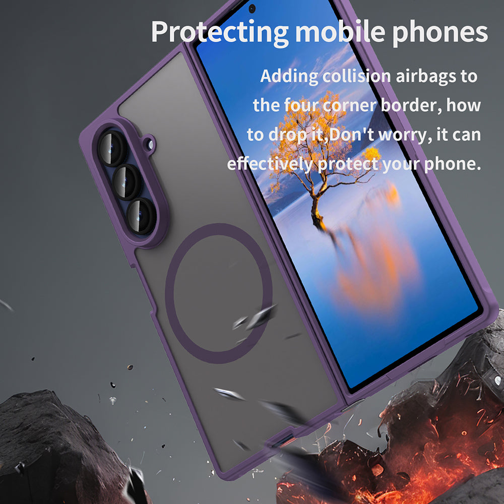 Custodia MagSafe per Samsung Galaxy Z Fold7 F966, Techsuit, HaloFrost II, Viola