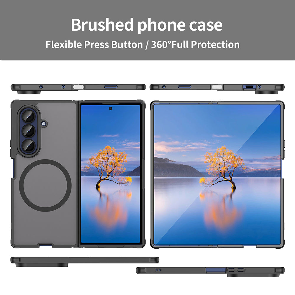 Custodia MagSafe per Samsung Galaxy Z Fold7 F966, Techsuit, HaloFrost II, Nera