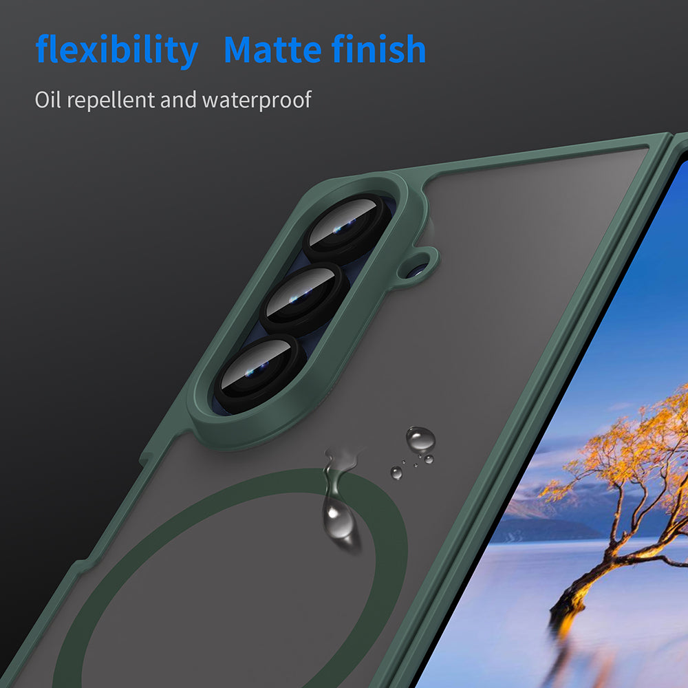 Custodia MagSafe per Samsung Galaxy Z Fold7 F966, Techsuit, HaloFrost II, Verde