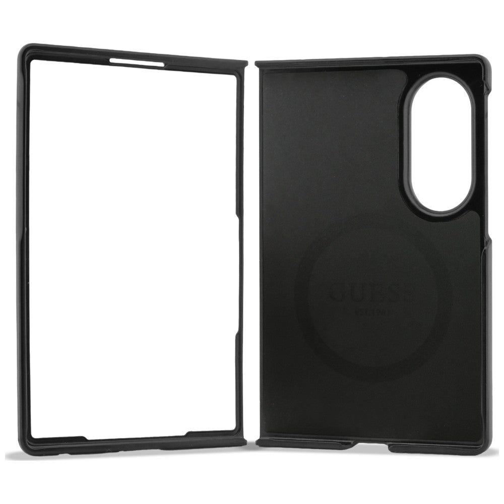 Custodia MagSafe per Samsung Galaxy Z Fold8 F971, Guess, 4G Leather Classic, Nera