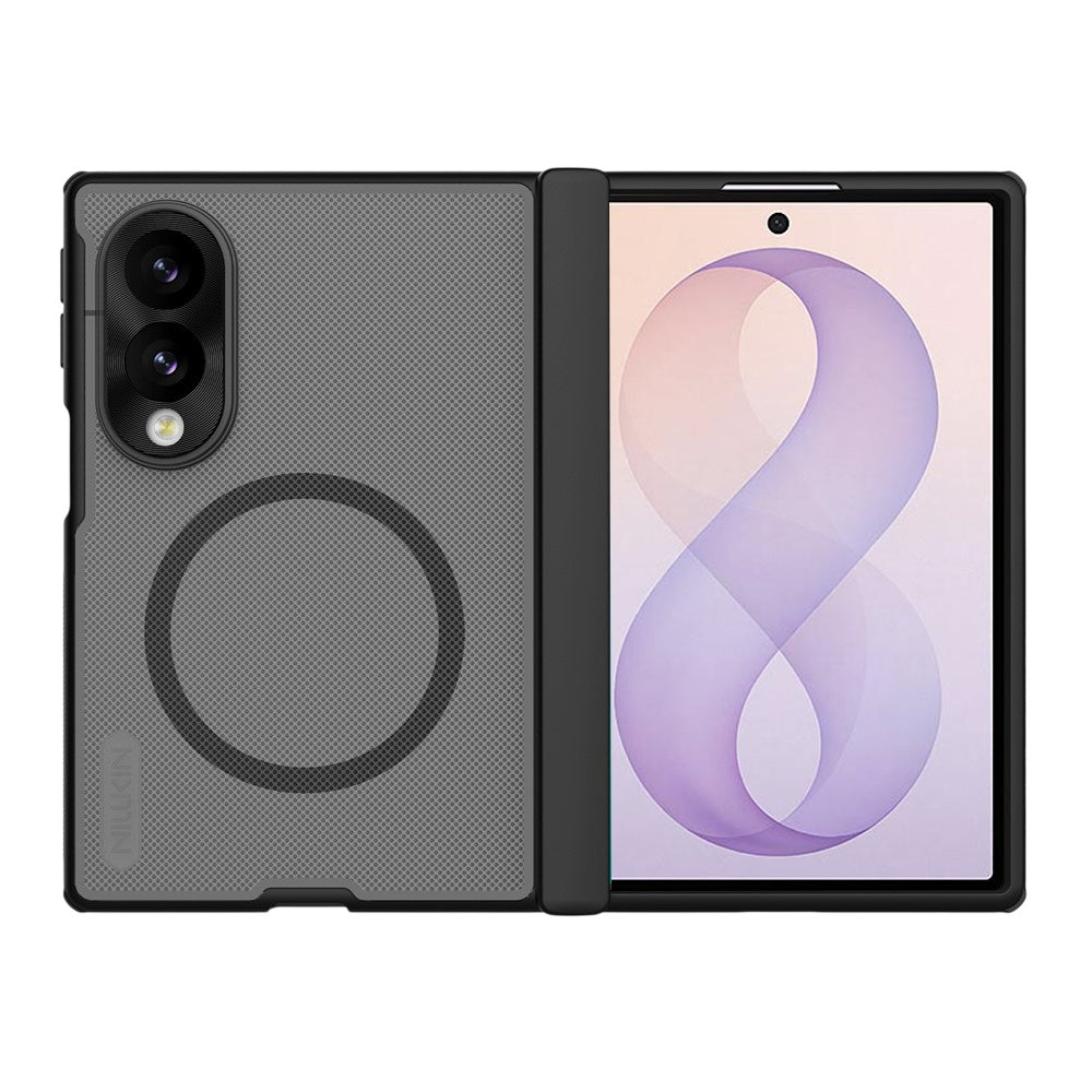 Custodia MagSafe per Samsung Galaxy Z Fold8 F971, Nillkin, Super Frosted Shield, Nero Trasparente