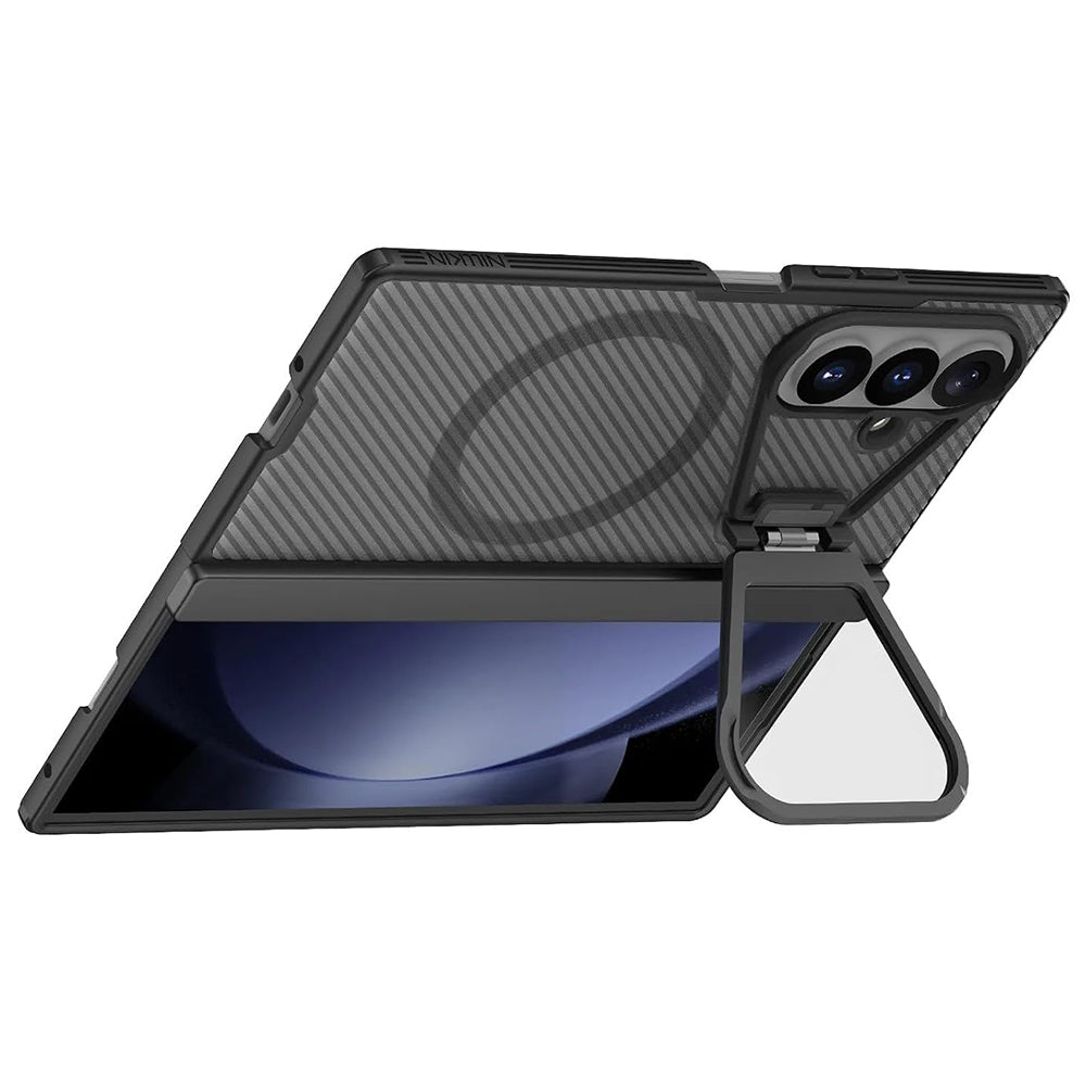 Custodia MagSafe per Samsung Galaxy Z Fold8 Ultra F976, Nillkin, CamShield Pro con copriobiettivo trasparente, Nero Trasparente