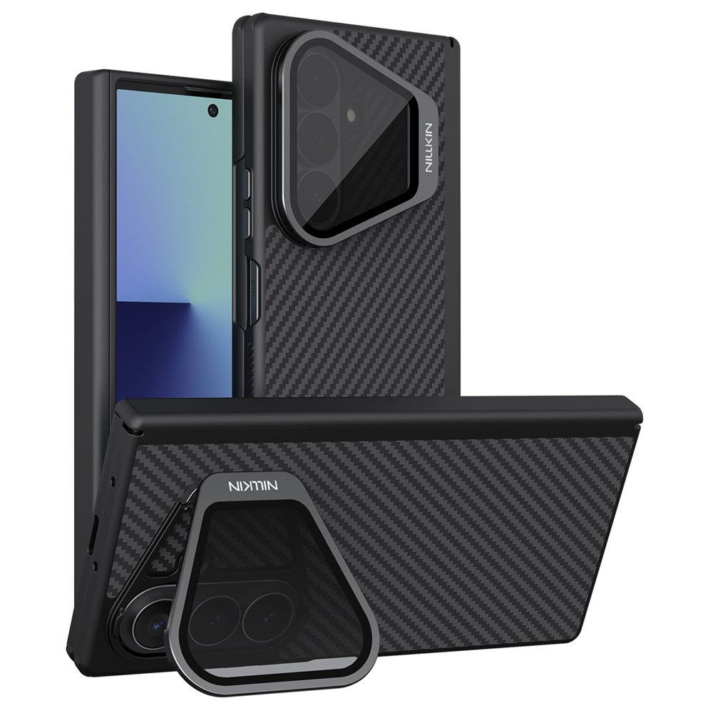 Custodia MagSafe per Samsung Galaxy Z Fold8 Ultra F976, Nillkin, CarboProp con copertura obiettivo nera trasparente, Nera