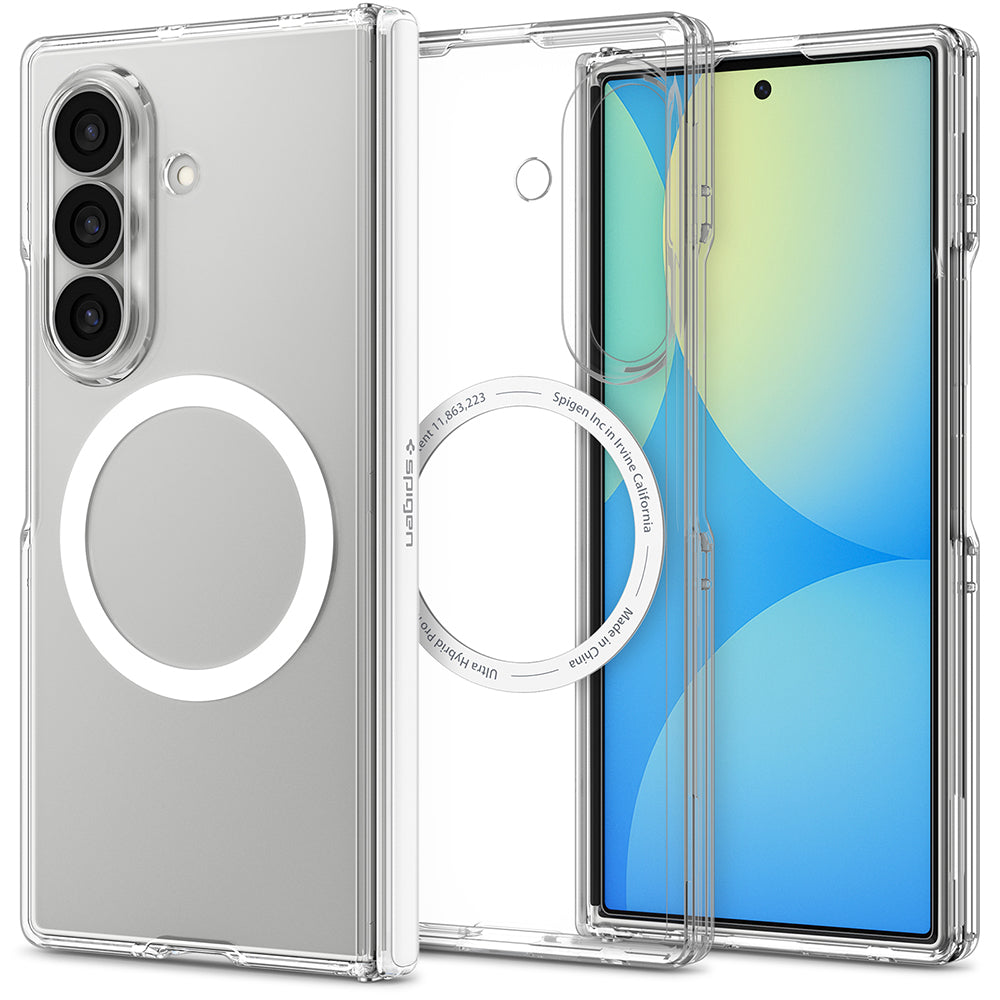 Custodia MagSafe per Samsung Galaxy Z Fold8 Ultra F976, Spigen, Ultra Hybrid Pro, Trasparente Bianca ACS11506