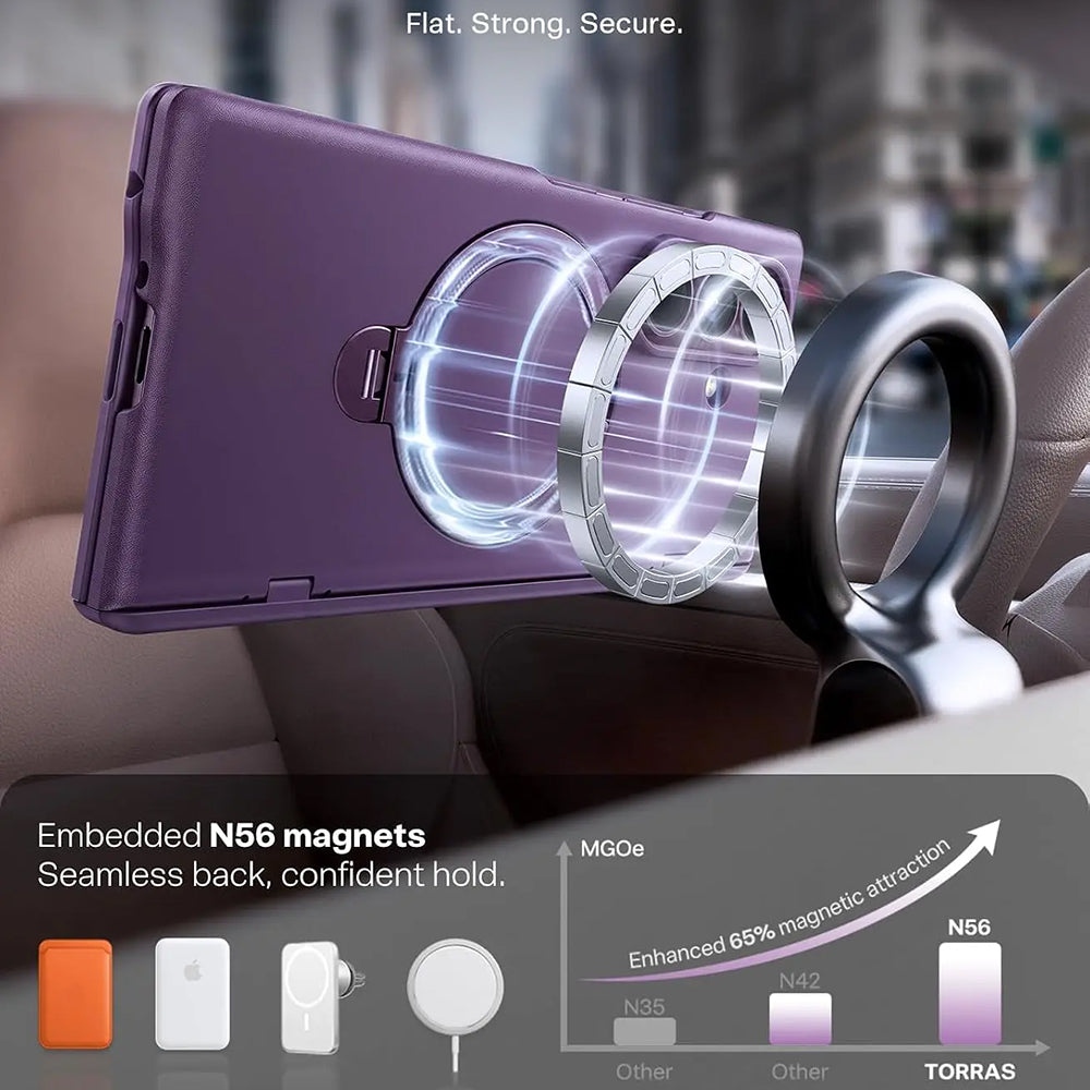 Custodia MagSafe per Samsung Galaxy Z Fold8 Ultra F976, Torras, Ostand Q3 Spin, Viola