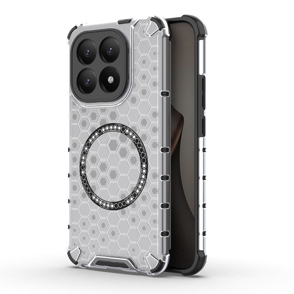 Custodia MagSafe per Xiaomi 15T, Techsuit, HoneyComb Shield, Bianca