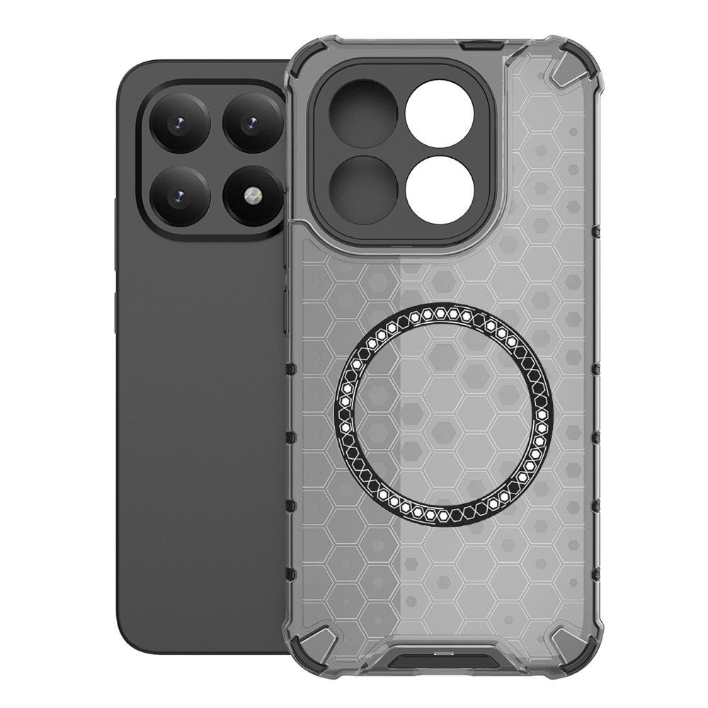 Custodia MagSafe per Xiaomi 15T, Techsuit, HoneyComb Shield, Nera