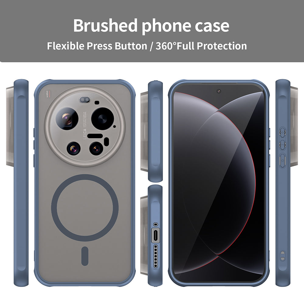 Custodia MagSafe per Xiaomi 17 Ultra, Techsuit, HaloFrost II, Blu Navy