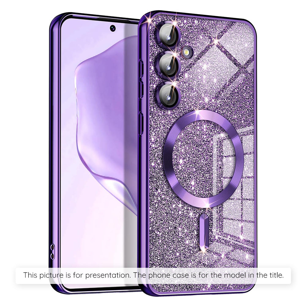 Custodia MagSafe per Xiaomi 17T Pro, Techsuit, Luxury Glitter, Viola Scuro