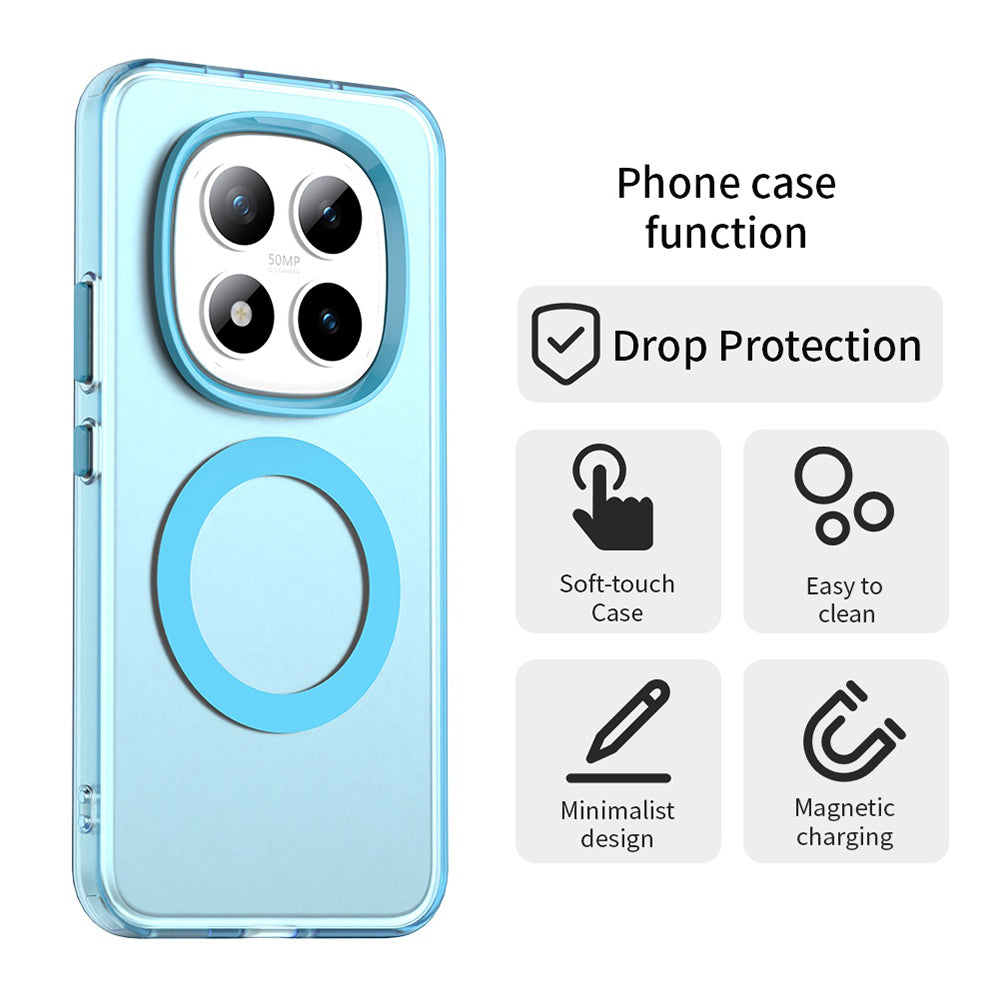 Custodia MagSafe per Xiaomi Poco M8 Pro / Redmi Note 15 Pro+ 5G, Techsuit, CandyCase, Blu