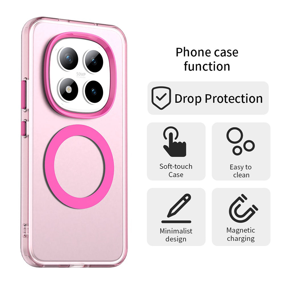 Custodia MagSafe per Xiaomi Poco M8 Pro / Redmi Note 15 Pro+ 5G, Techsuit, CandyCase, Rosa