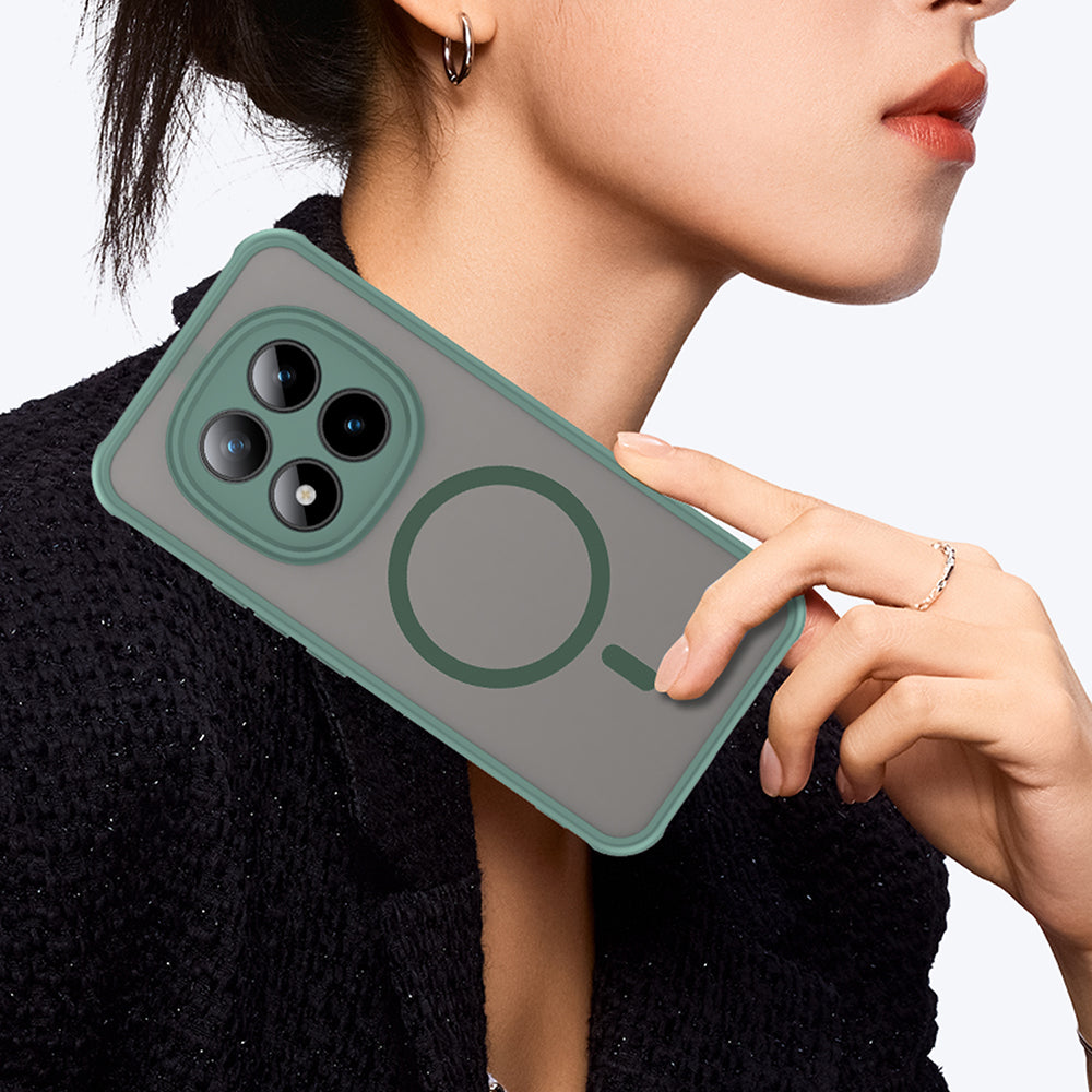 Custodia MagSafe per Xiaomi Poco M8 Pro / Redmi Note 15 Pro+ 5G, Techsuit, HaloFrost II, Verde