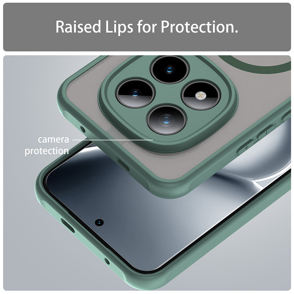 Custodia MagSafe per Xiaomi Poco M8 Pro / Redmi Note 15 Pro+ 5G, Techsuit, HaloFrost II, Verde