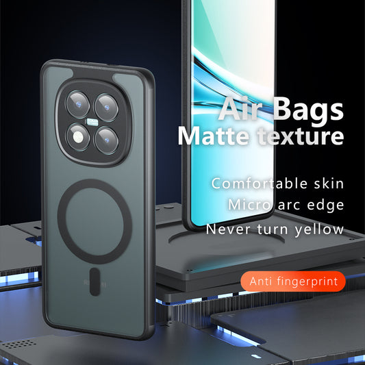 Custodia MagSafe per Xiaomi Poco M8 Pro / Redmi Note 15 Pro+ 5G, Techsuit, PureFrost, Nera Satinata