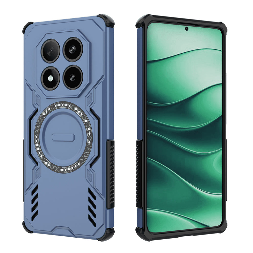 Custodia MagSafe per Xiaomi Poco X7 / Redmi Note 14 Pro 5G, Techsuit, ArmorMag, Blu