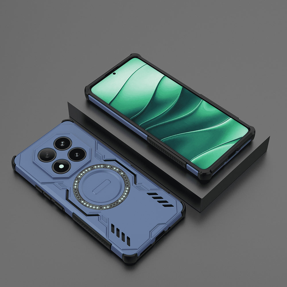 Custodia MagSafe per Xiaomi Poco X7 / Redmi Note 14 Pro 5G, Techsuit, ArmorMag, Blu