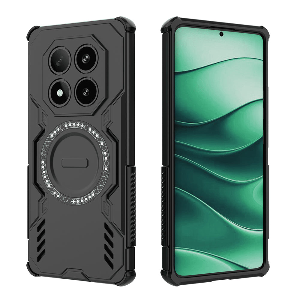 Custodia MagSafe per Xiaomi Poco X7 / Redmi Note 14 Pro 5G, Techsuit, ArmorMag, Nera
