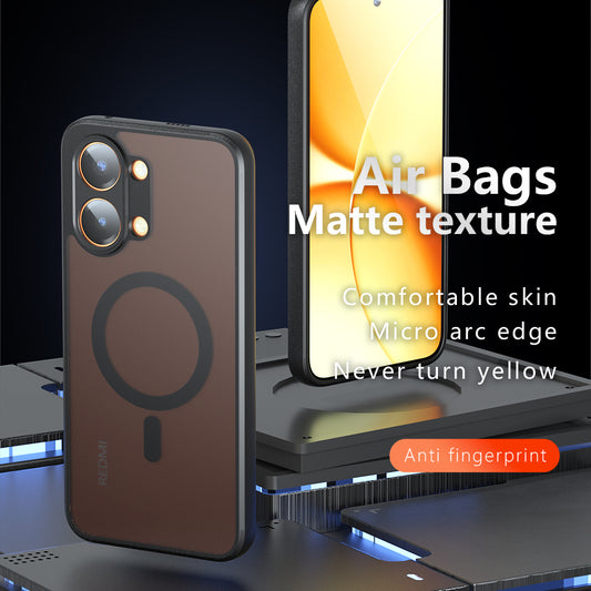 Custodia MagSafe per Xiaomi Poco X8 Pro Max, Techsuit, PureFrost, Nero Satinato