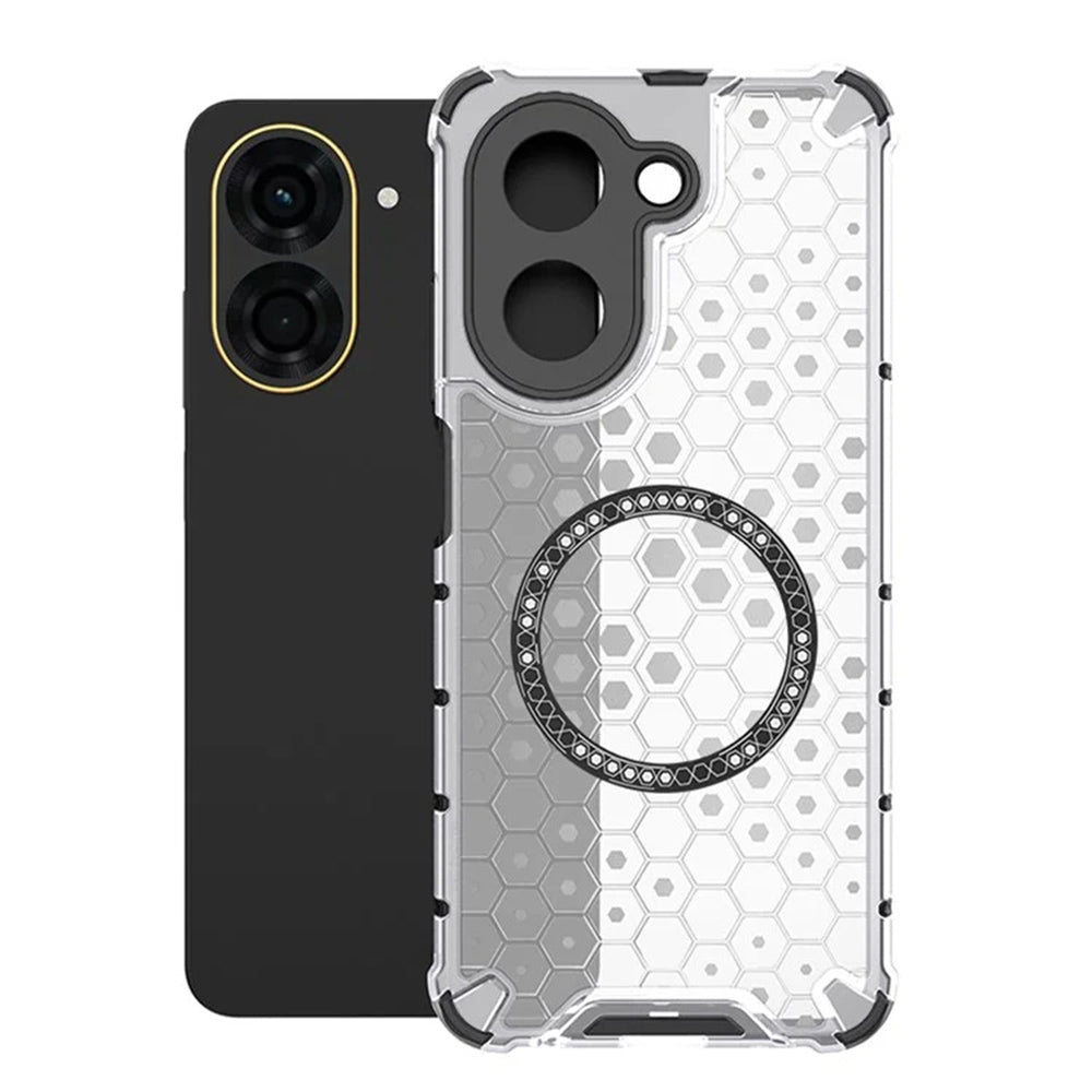 Custodia MagSafe per Xiaomi Redmi A5 4G (Regionale), Techsuit, HoneyComb Shield, Bianca