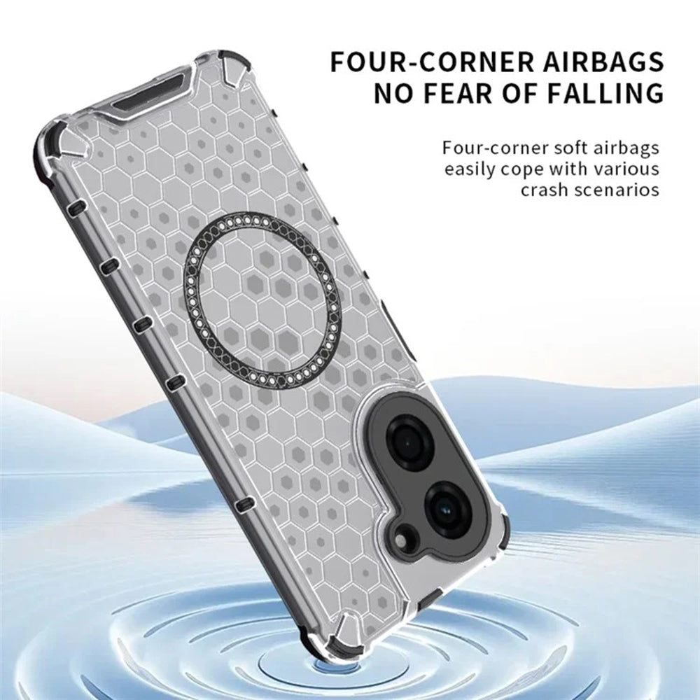 Custodia MagSafe per Xiaomi Redmi A5 4G (Regionale), Techsuit, HoneyComb Shield, Bianca