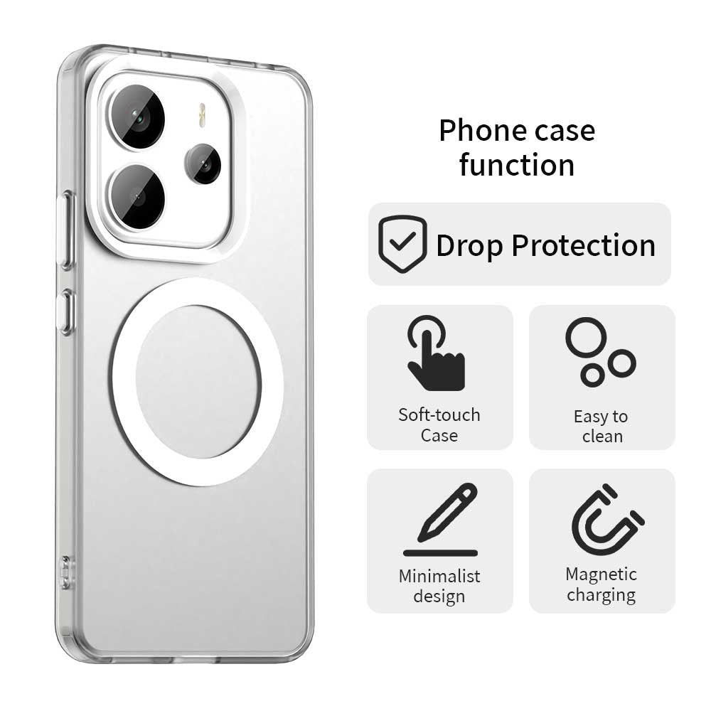 Custodia MagSafe per Xiaomi Redmi Note 14 4G (Regionale), Techsuit, CandyCase, Bianca