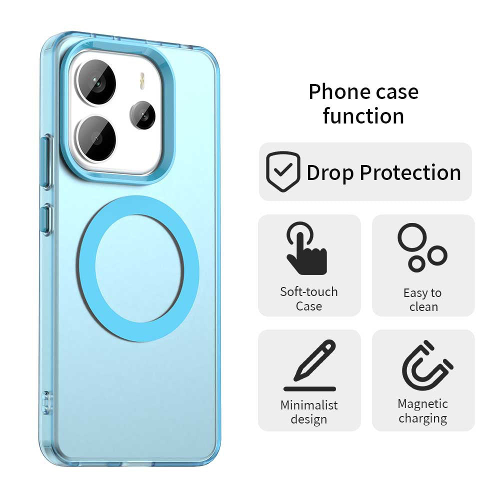 Custodia MagSafe per Xiaomi Redmi Note 14 4G (Regionale), Techsuit, CandyCase, Blu
