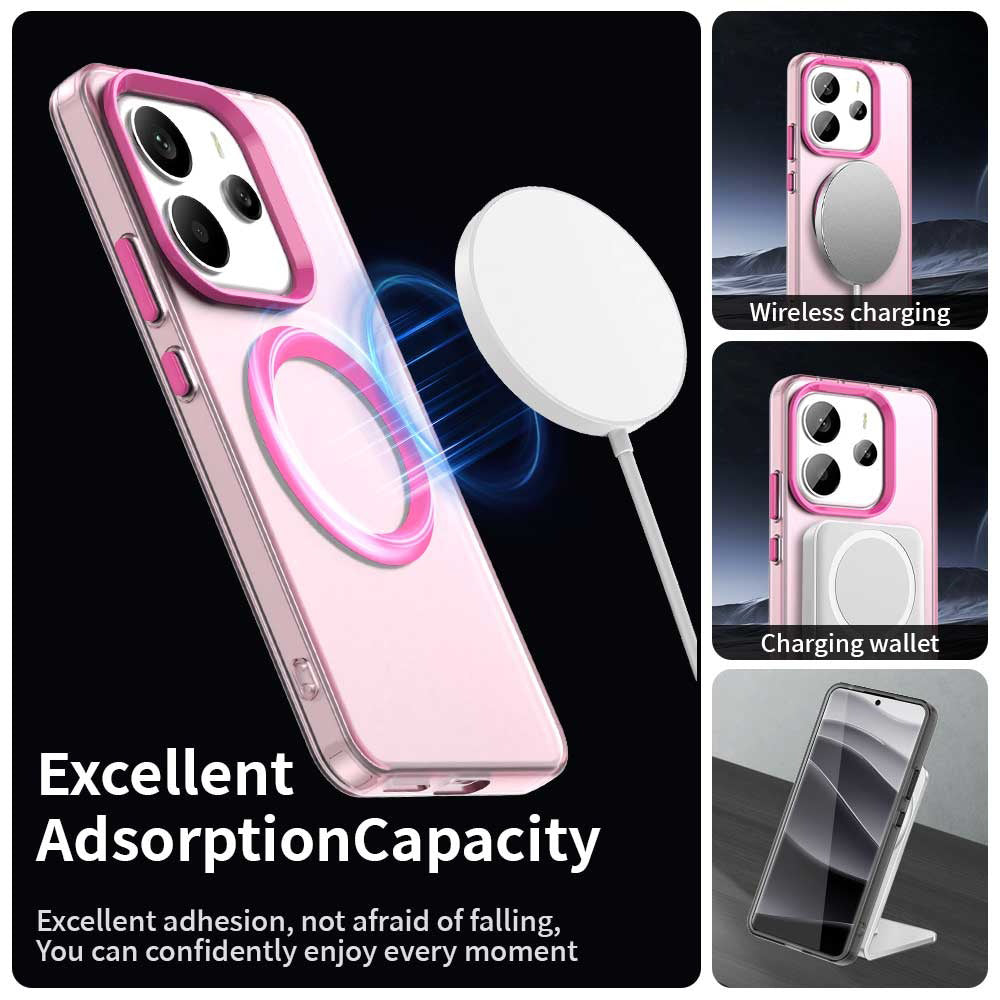 Custodia MagSafe per Xiaomi Redmi Note 14 4G (Standard), Techsuit, CandyCase, Rosa