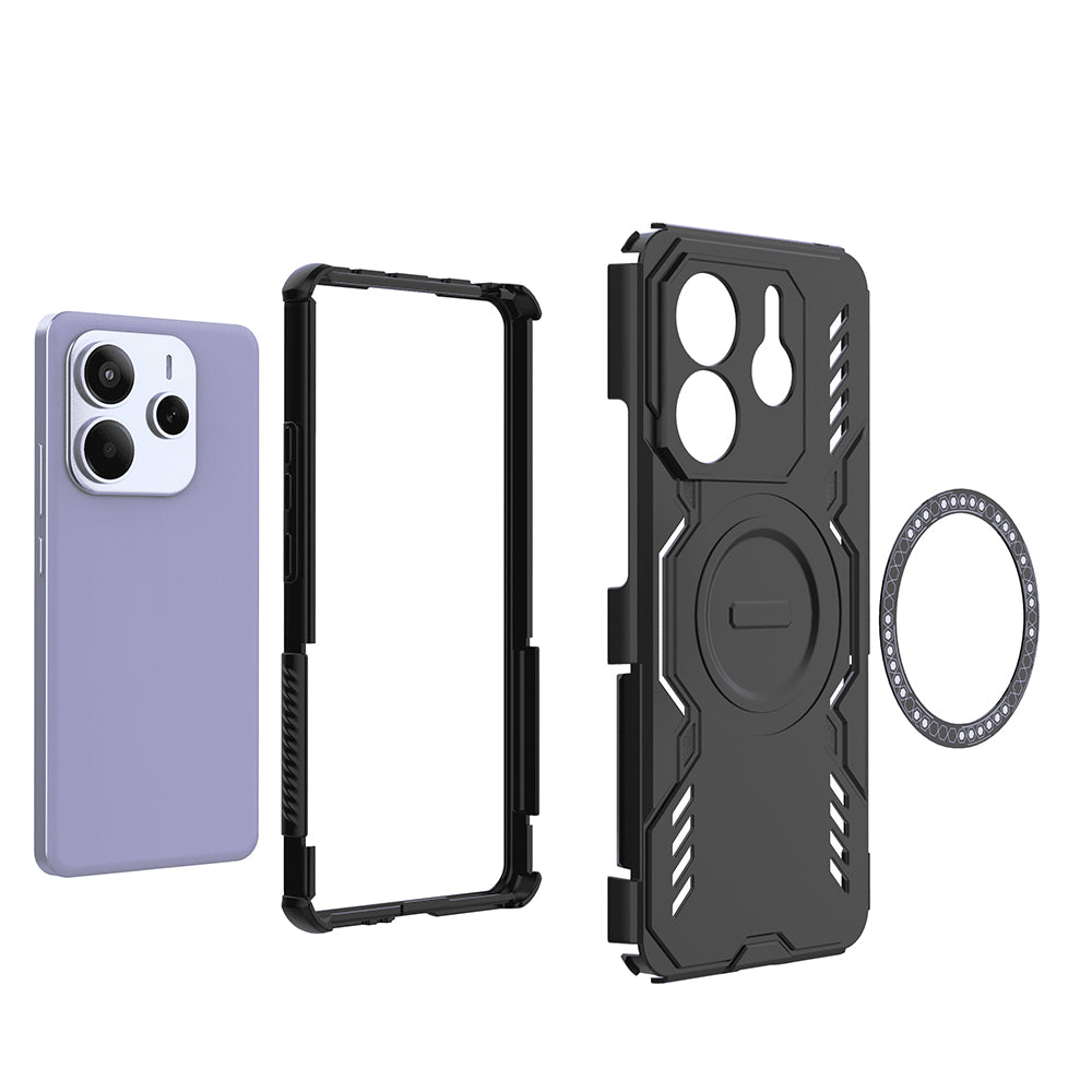 Custodia MagSafe per Xiaomi Redmi Note 14 5G, Techsuit, ArmorMag, Nera